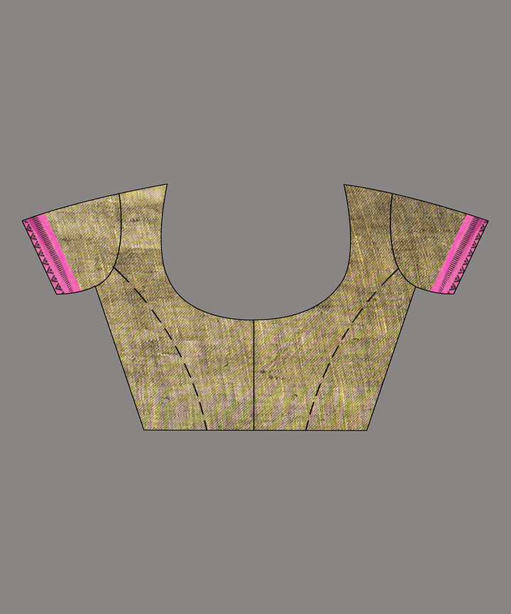 Black yellow handloom bengal linen saree