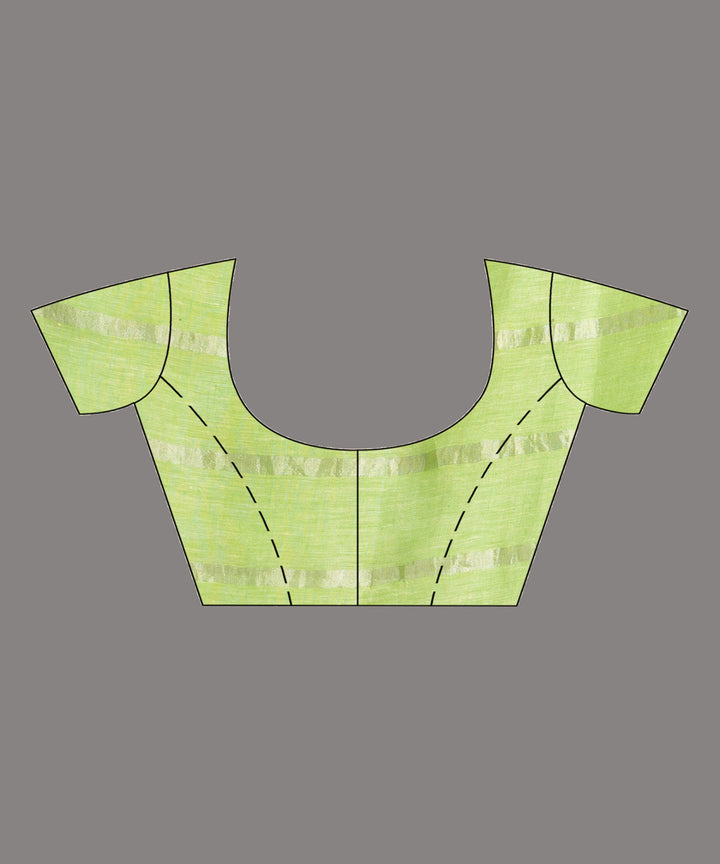 Green pink handloom bengal linen saree