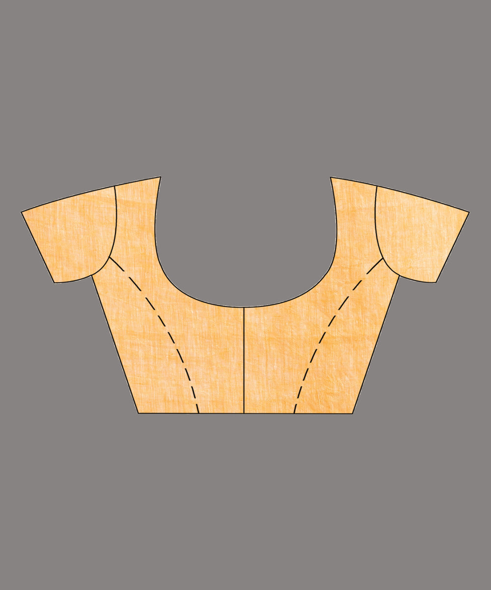 Orange grey handloom bengal linen saree