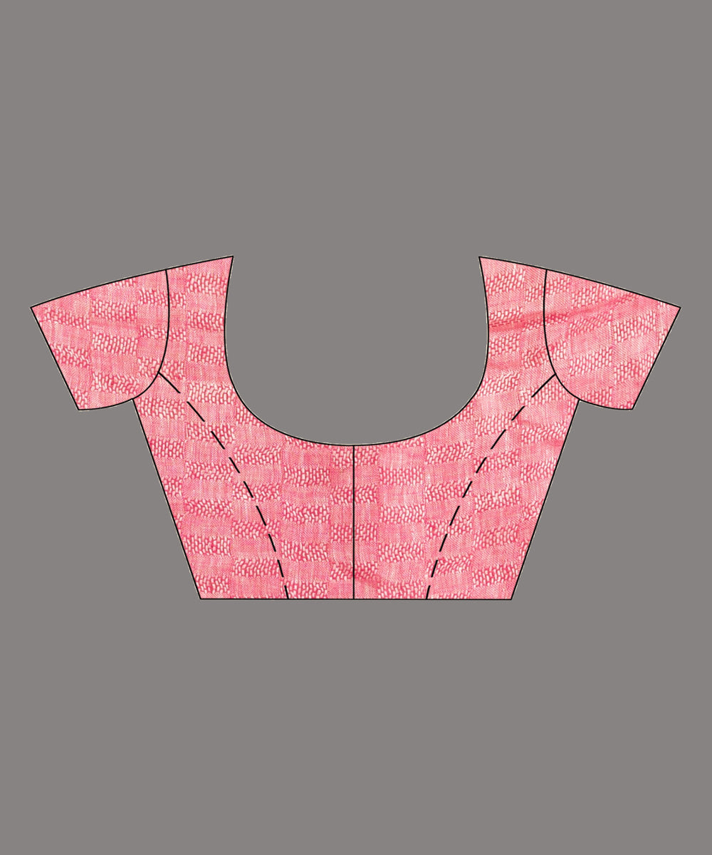 Red yellow hand loom bengal linen saree