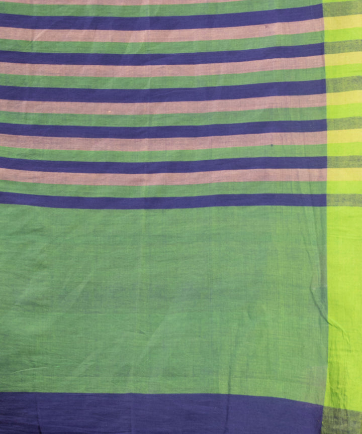 Multicolour cotton stripe handloom saree