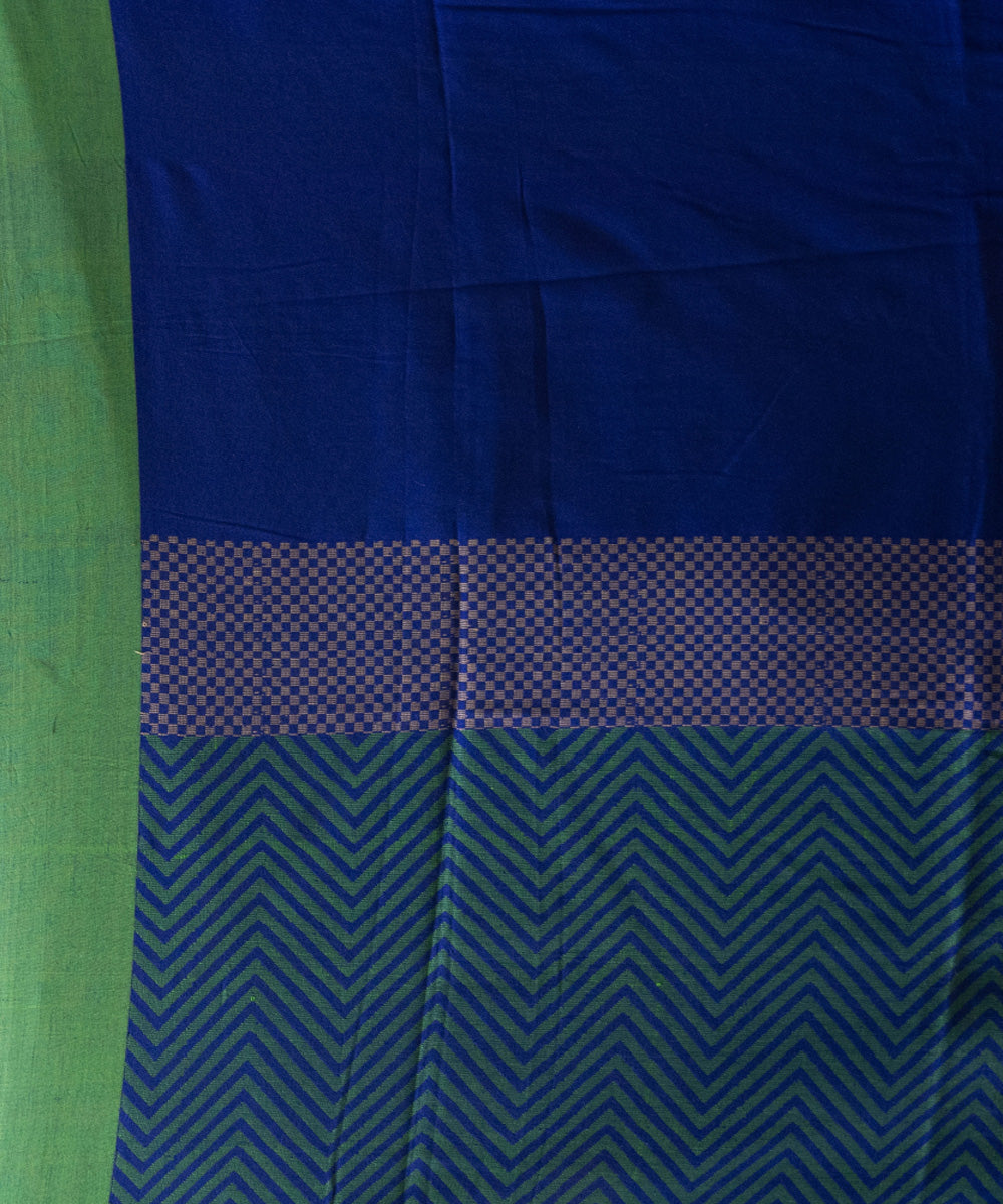 Blue cotton handloom jacquard saree