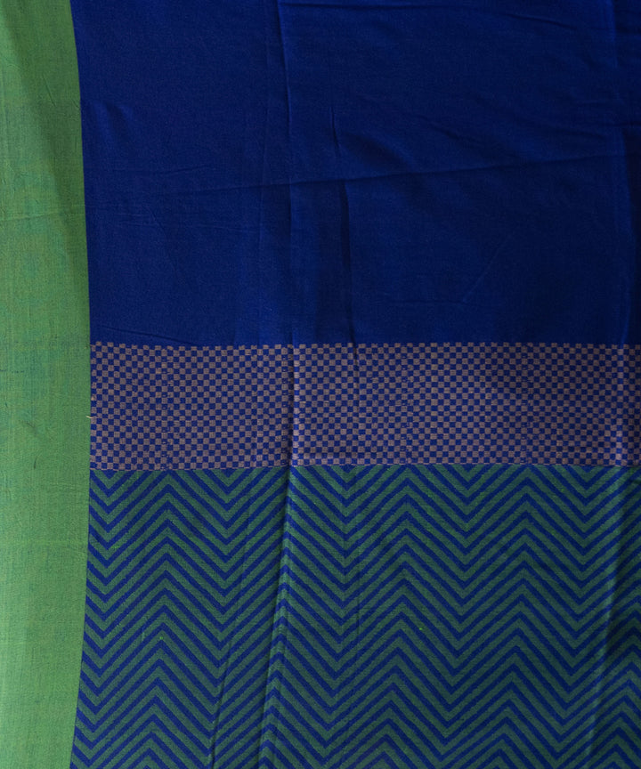 Blue cotton handloom jacquard saree