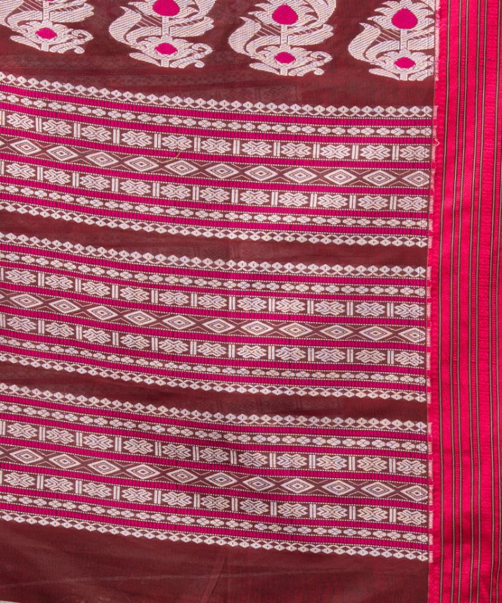 Magenta cotton handloom jamdani saree