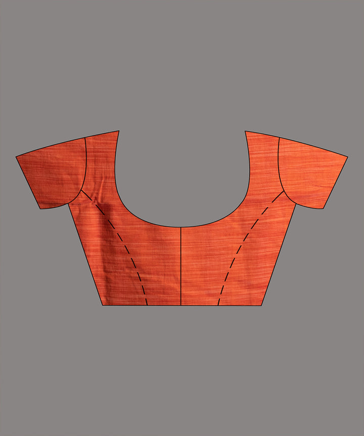 Red orange cotton tie dye handloom bengal saree