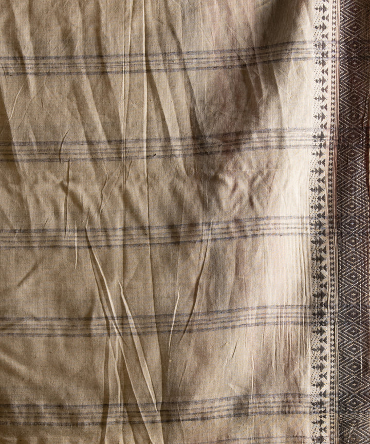 Offwhite multicolor cotton stripes handloom saree