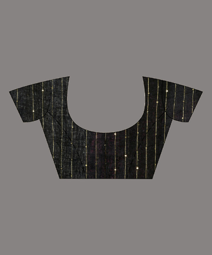 Black hand loom bengal linen saree