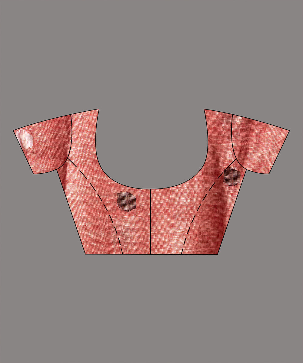 White red handloom bengal linen saree