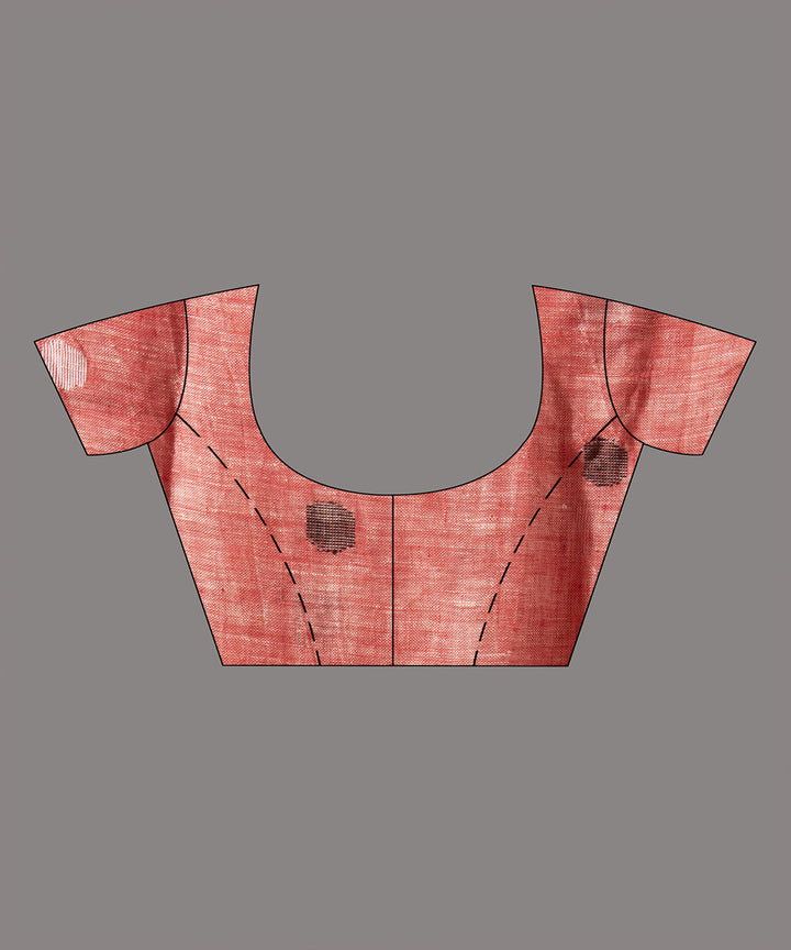 White red handloom bengal linen saree