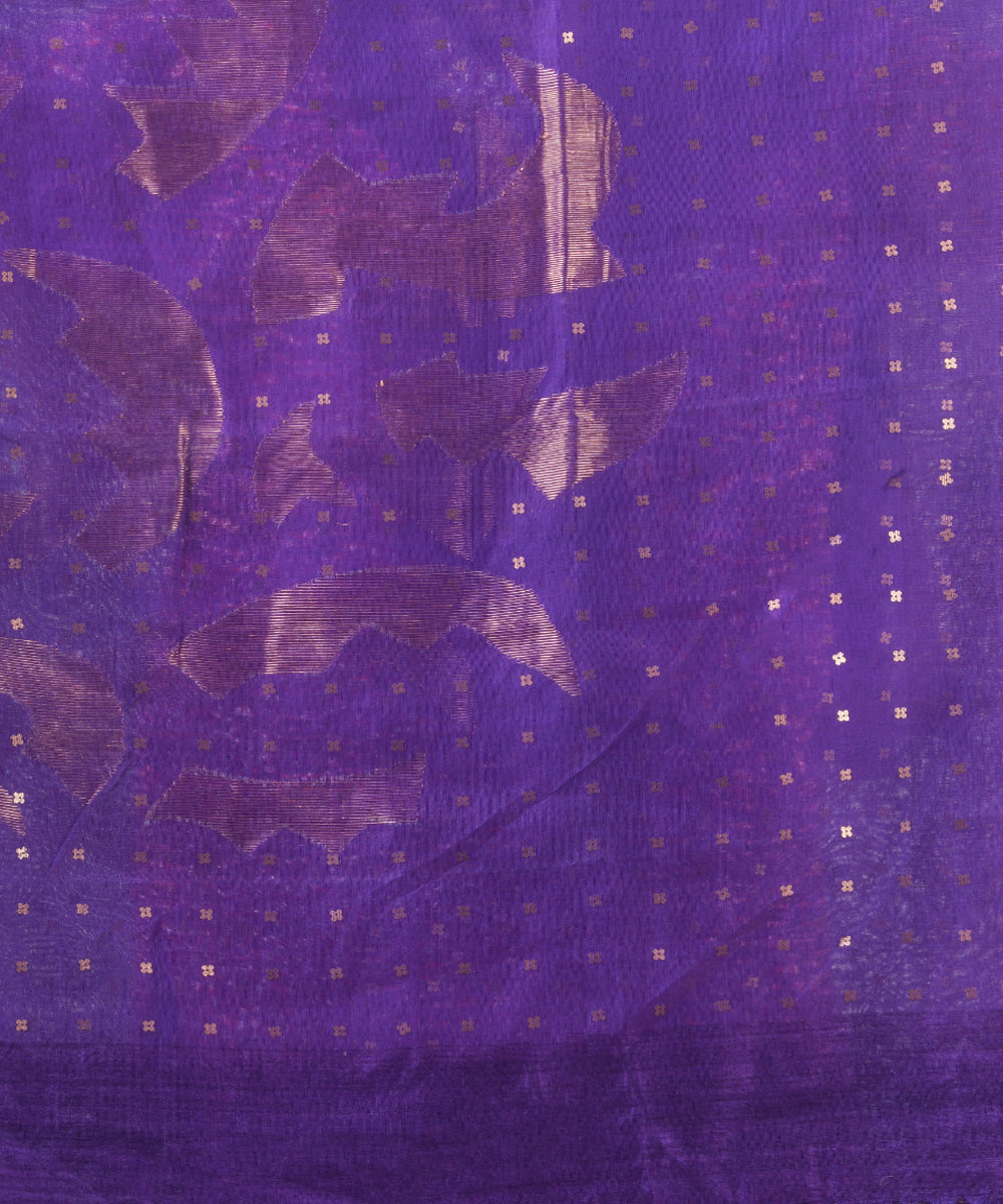 Violet matka silk sequin handloom bengal jamdani saree