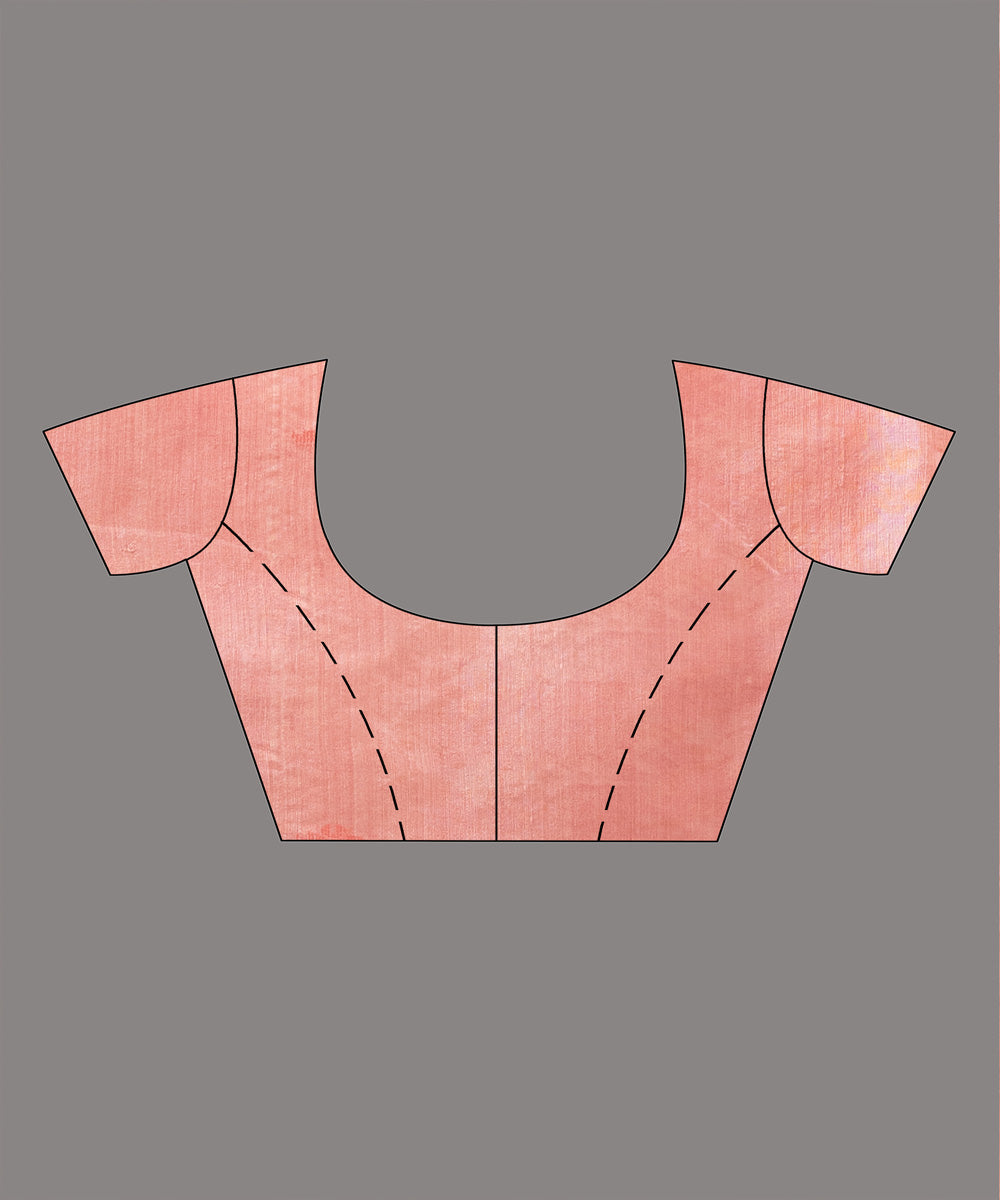 Peach silk matka handloom jacquard jamdani saree