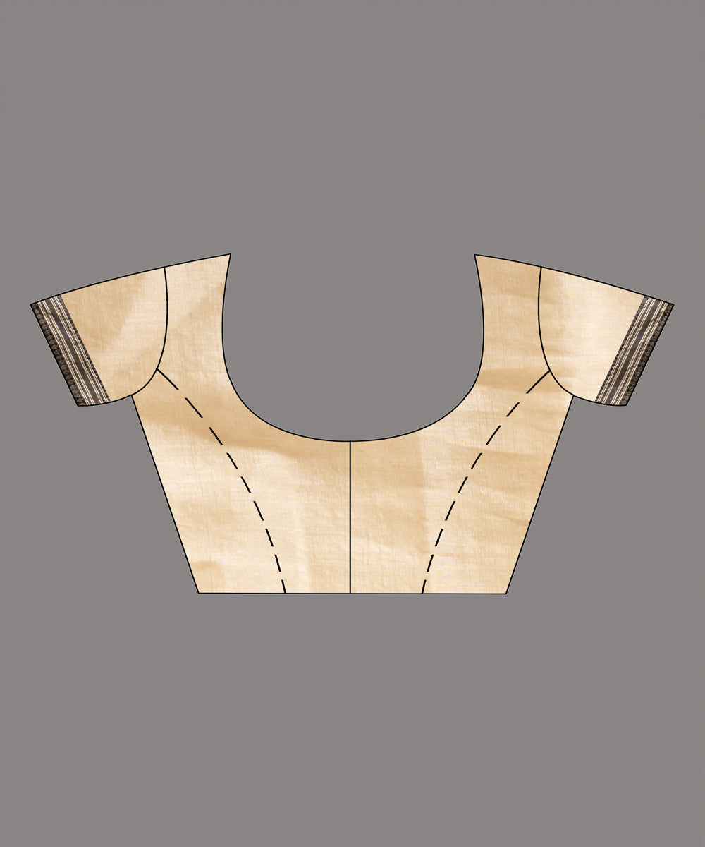 White black tussar silk handloom jacquard saree