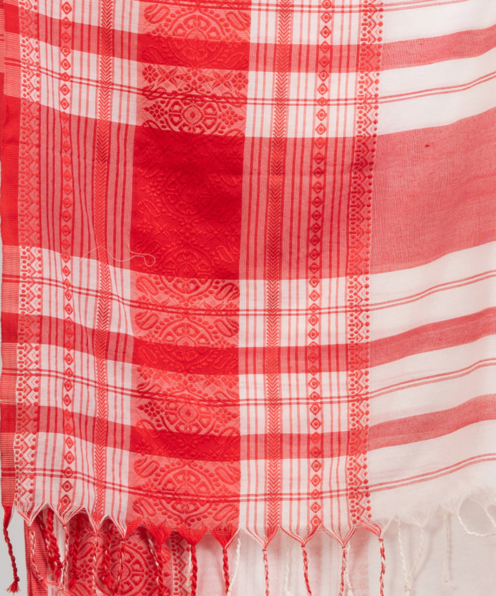 White red handloom cotton begampuri saree