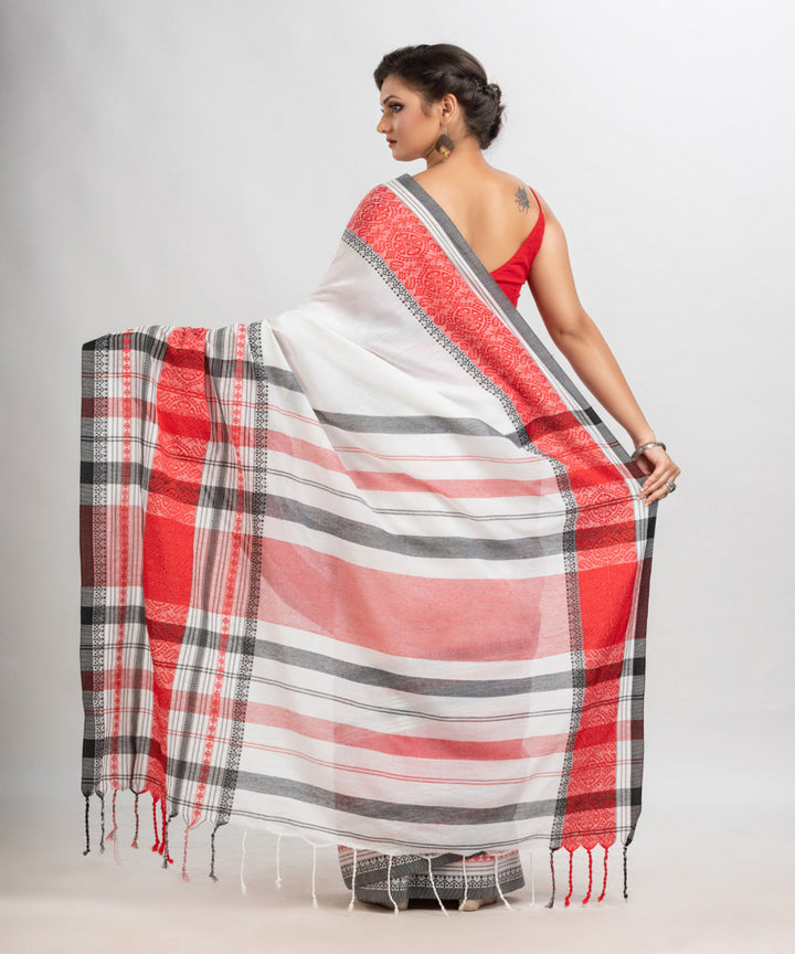 White red black handloom cotton begampuri saree