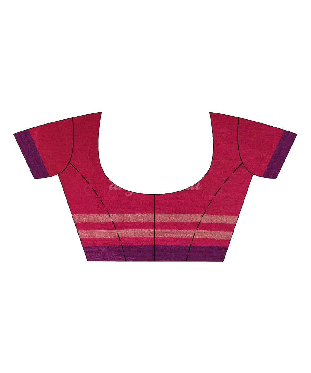 Pink purple handloom bengal linen saree