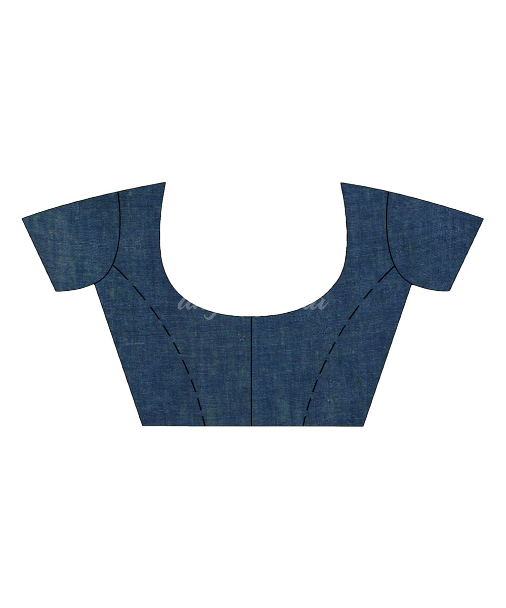 Blue handloom bengal linen saree