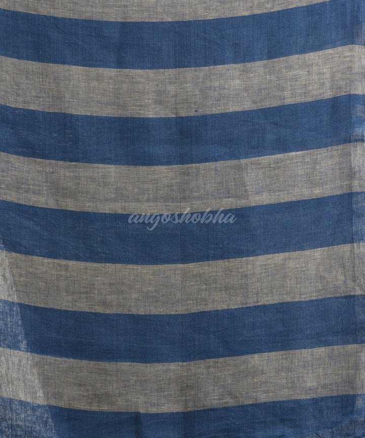 Blue handloom bengal linen saree