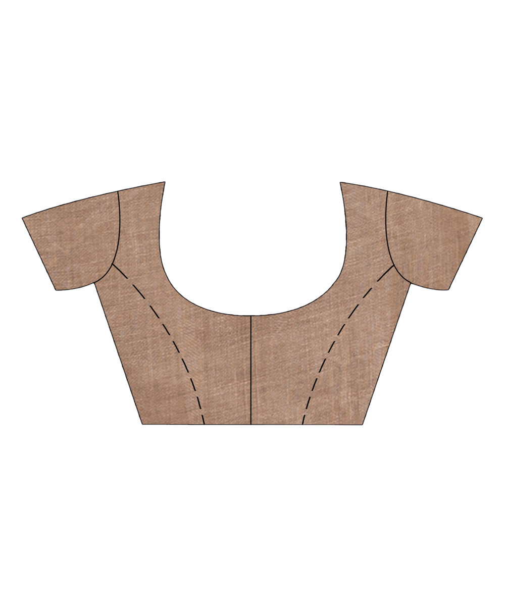 Beige handloom bengal linen saree