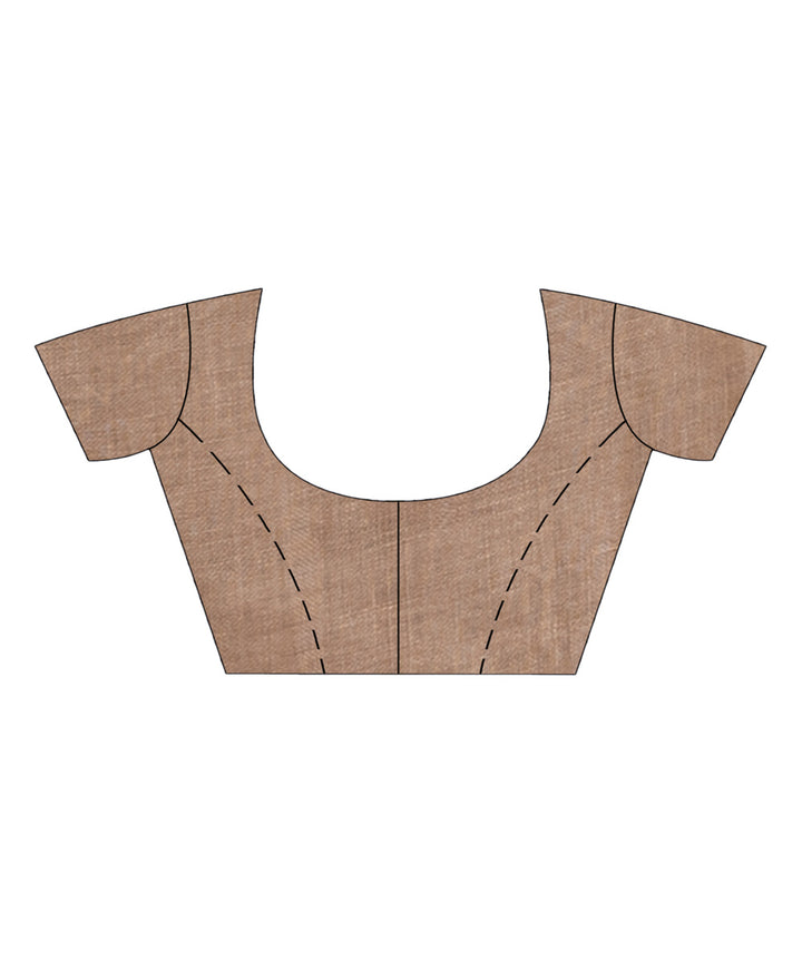 Beige handloom bengal linen saree