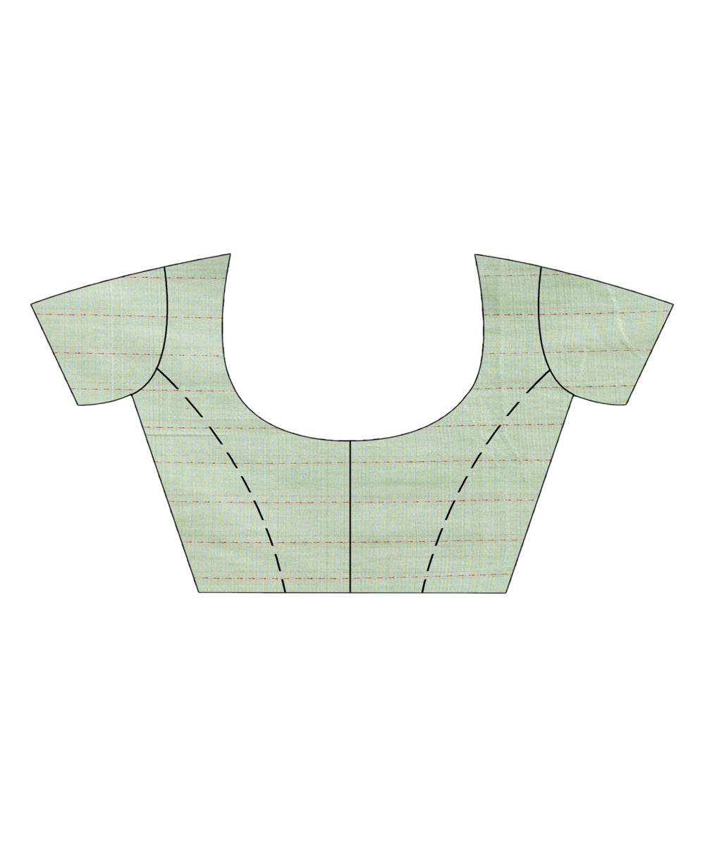 Pastel Green cotton handwoven jamdani saree