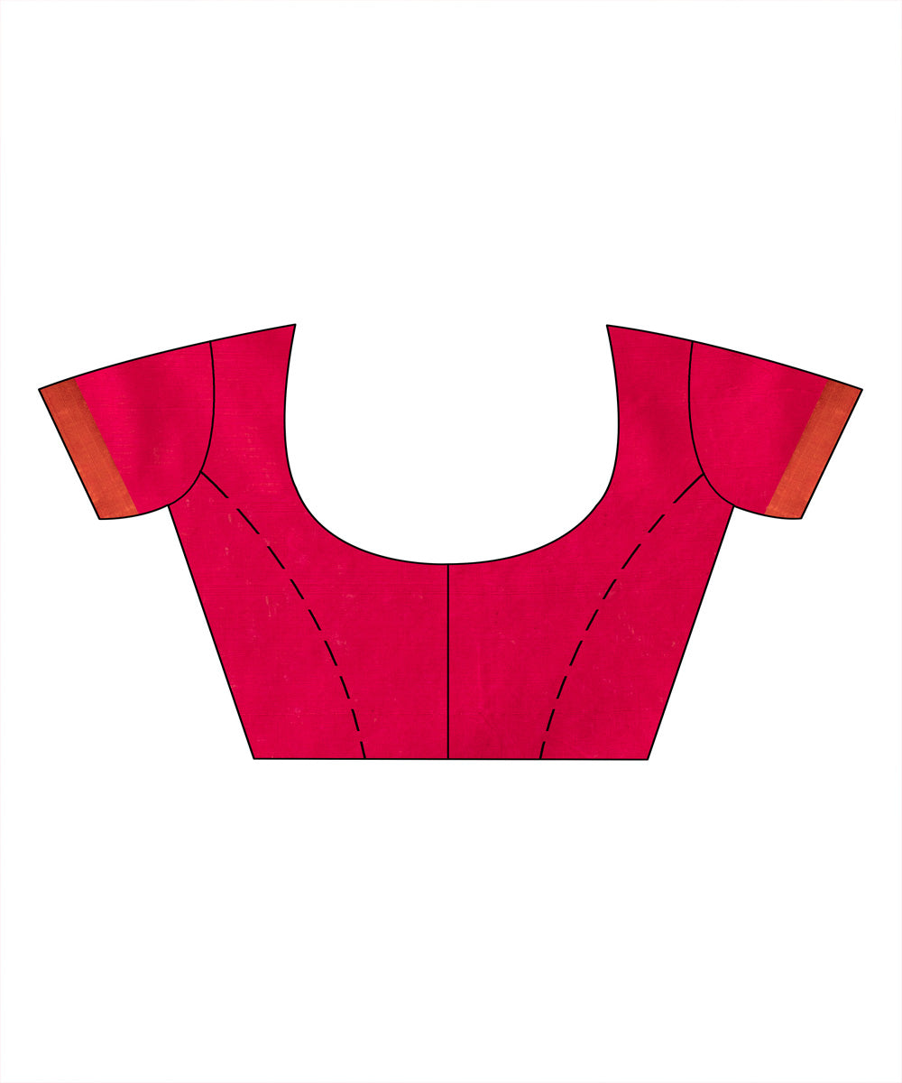 Red cotton handloom jacquard saree