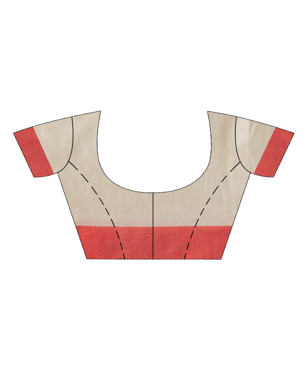 White red cotton ganga jamuna broder handloom jacquard saree