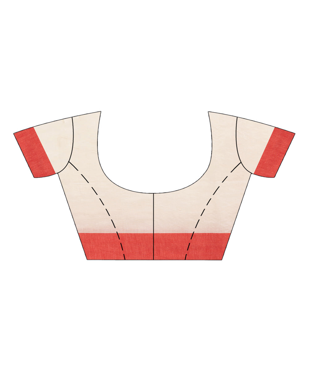 White red cotton jacquard bengal handloom saree