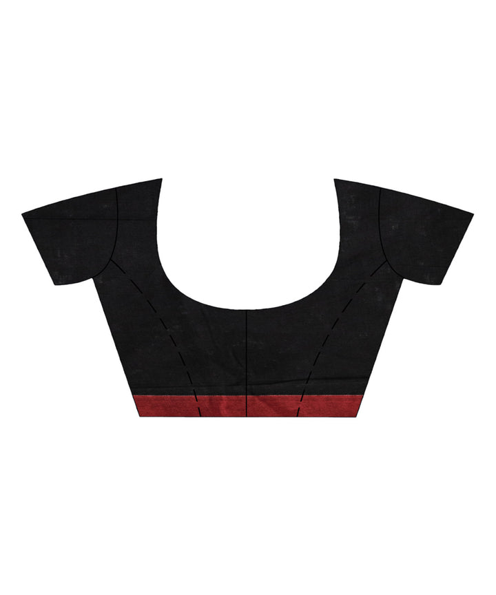 Black red multicolor cotton jacquard handloom saree