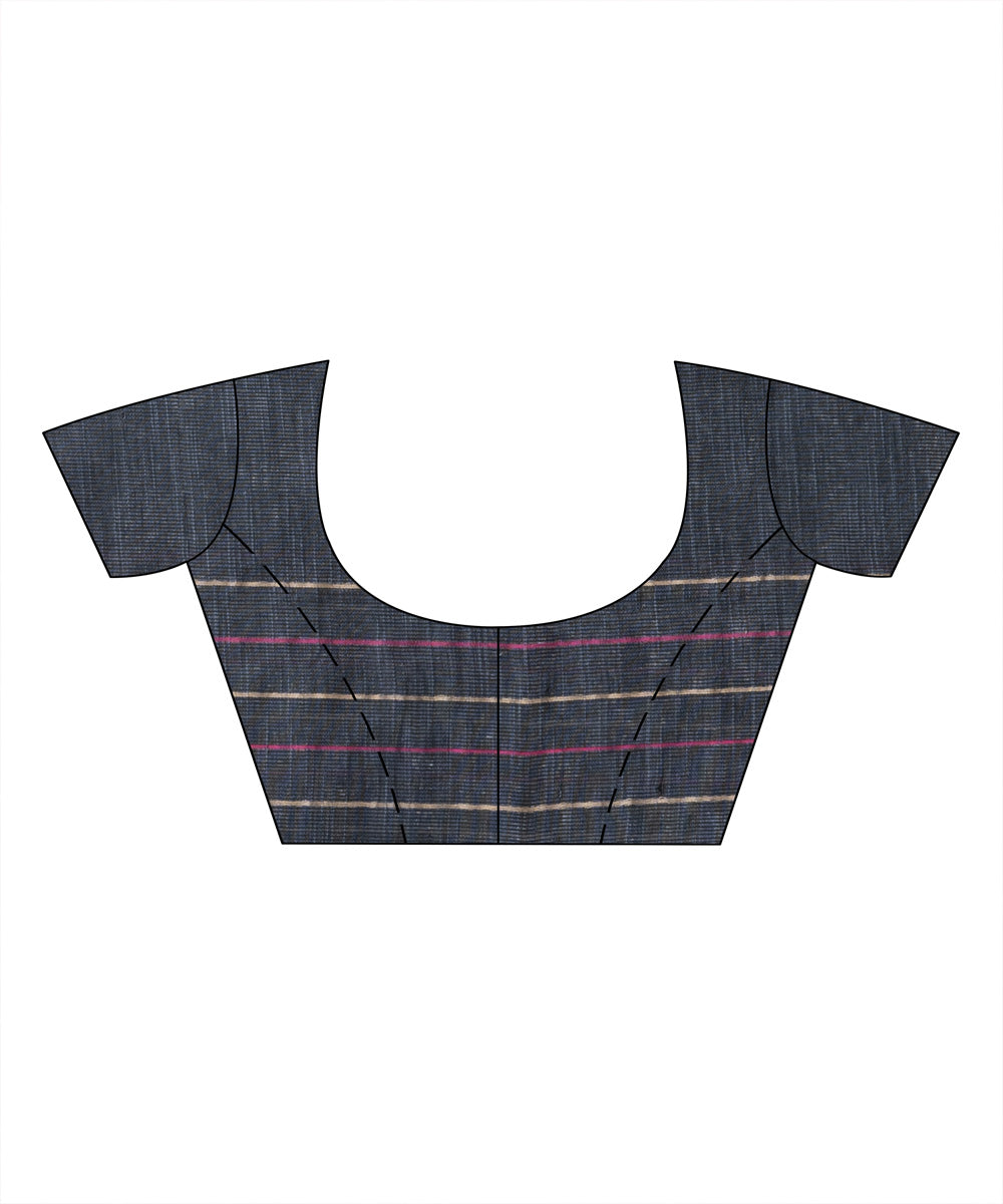 Steal grey pink cotton checks handloom bengal saree