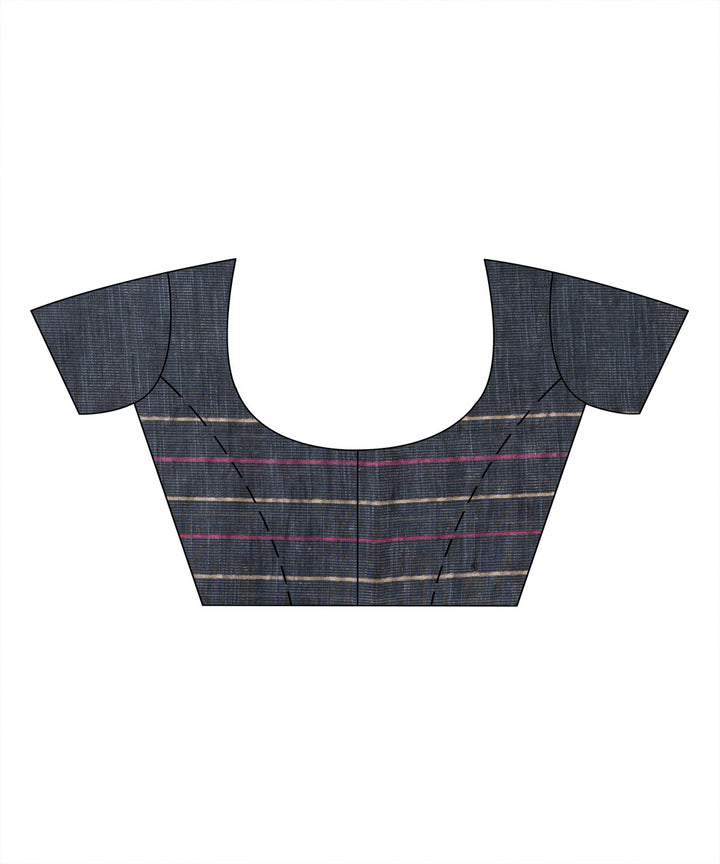 Steal grey pink cotton checks handloom bengal saree