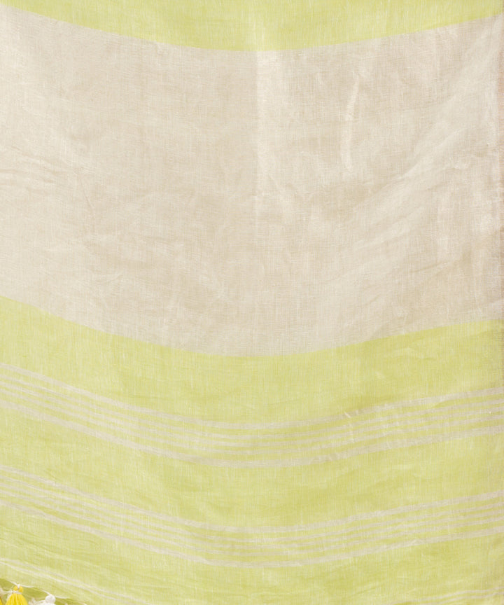 Light green linen handloom bengal saree