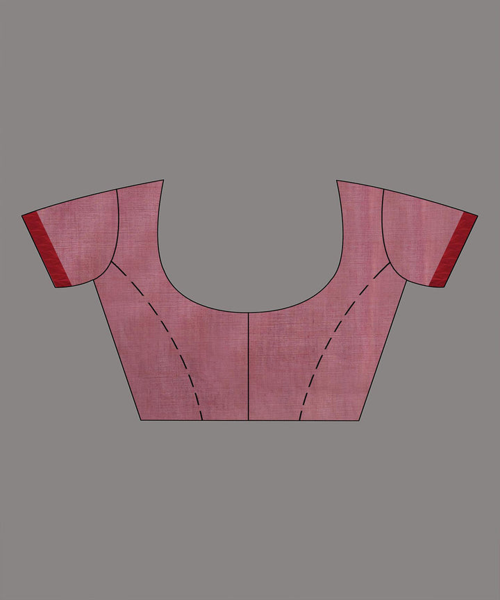 Pink red handloom bengal cotton saree