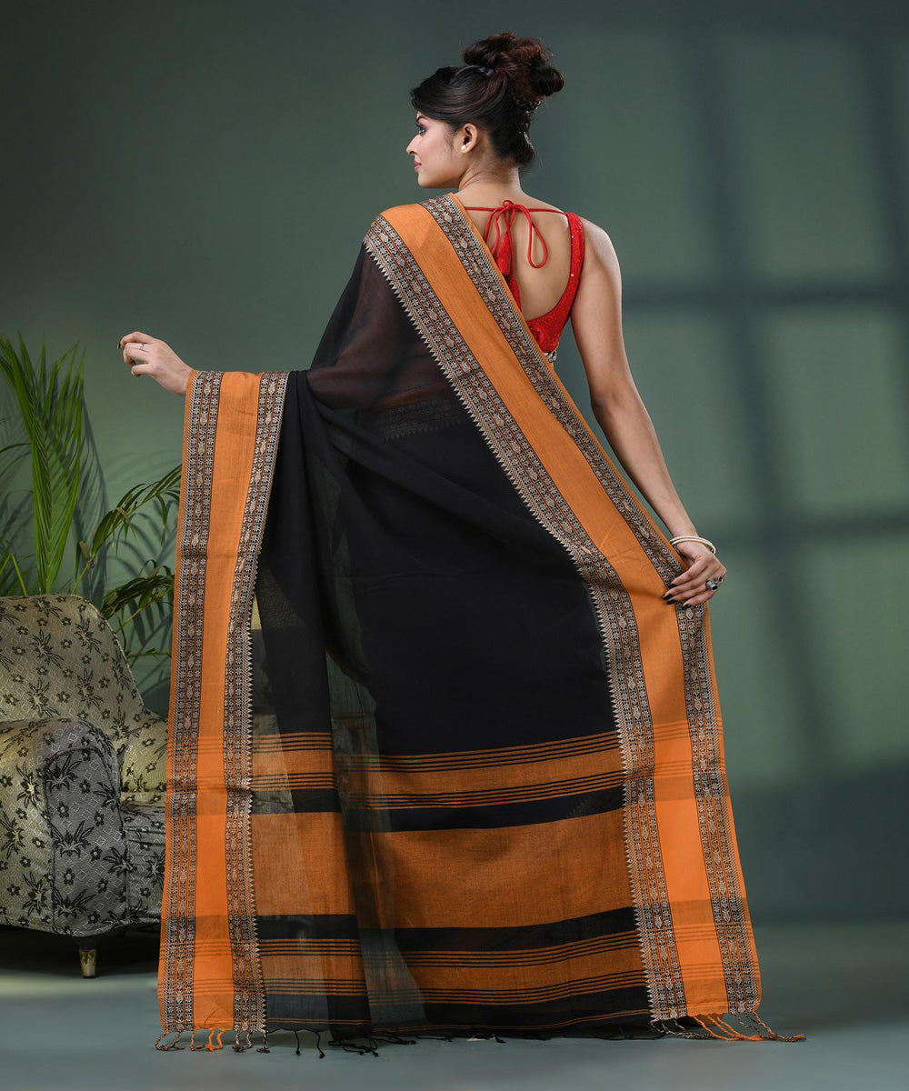 Black mustard handloom bengal cotton saree