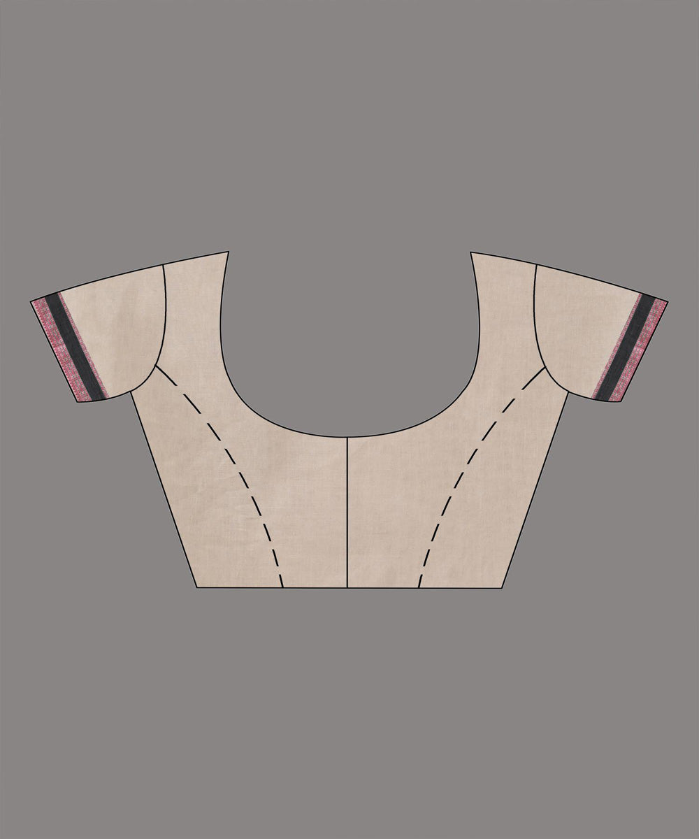 Cream handloom bengal cotton saree