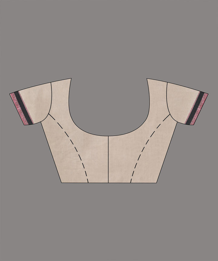 Cream handloom bengal cotton saree