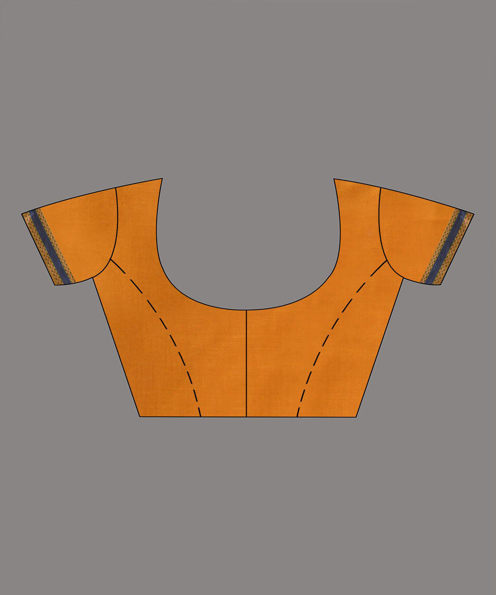 Mustard black handloom bengal cotton saree