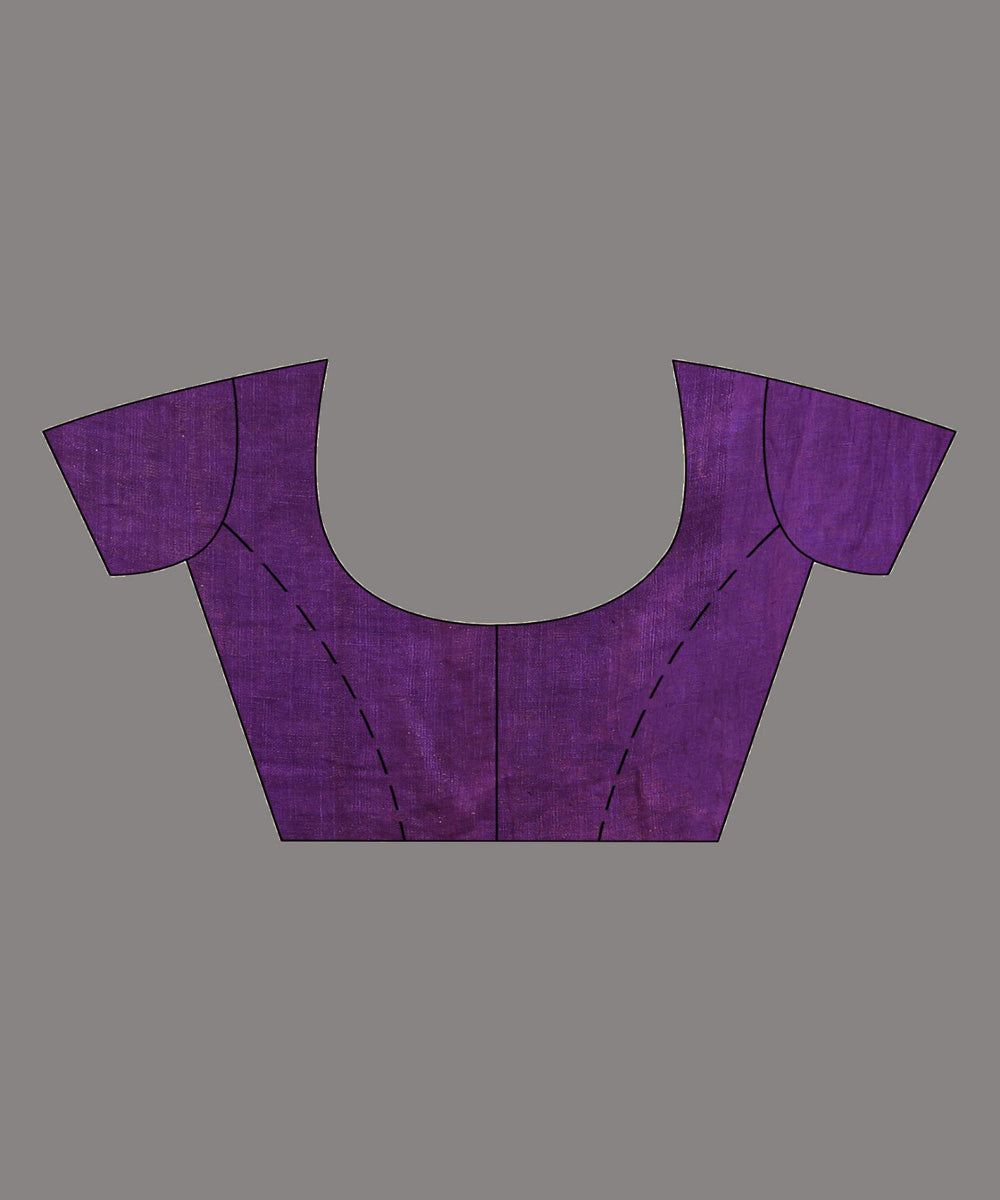 Violet handloom jamdani linen saree