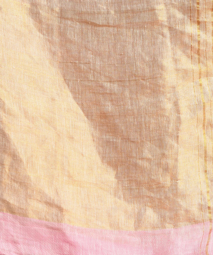 Blush pink handloom bengal linen saree