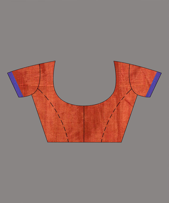 Rust handloom cotton bengal saree