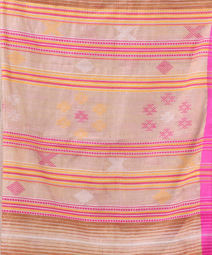 Faded pink handloom bengal cotton saree