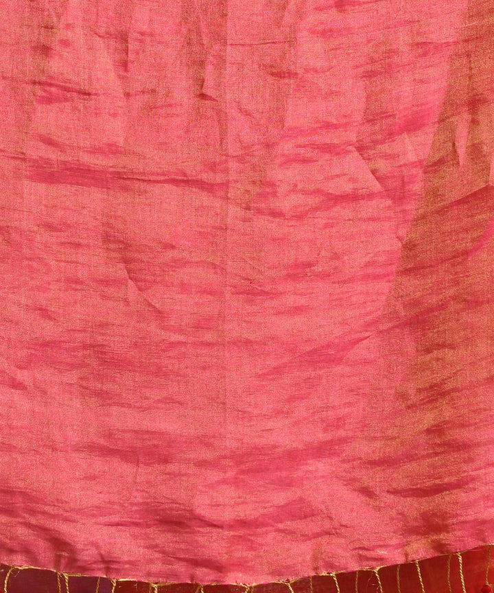 Red bengal handloom linen saree