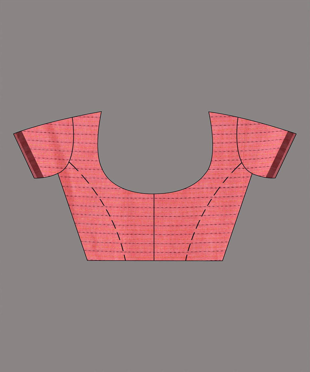 Flamingo pink handloom bengal cotton saree