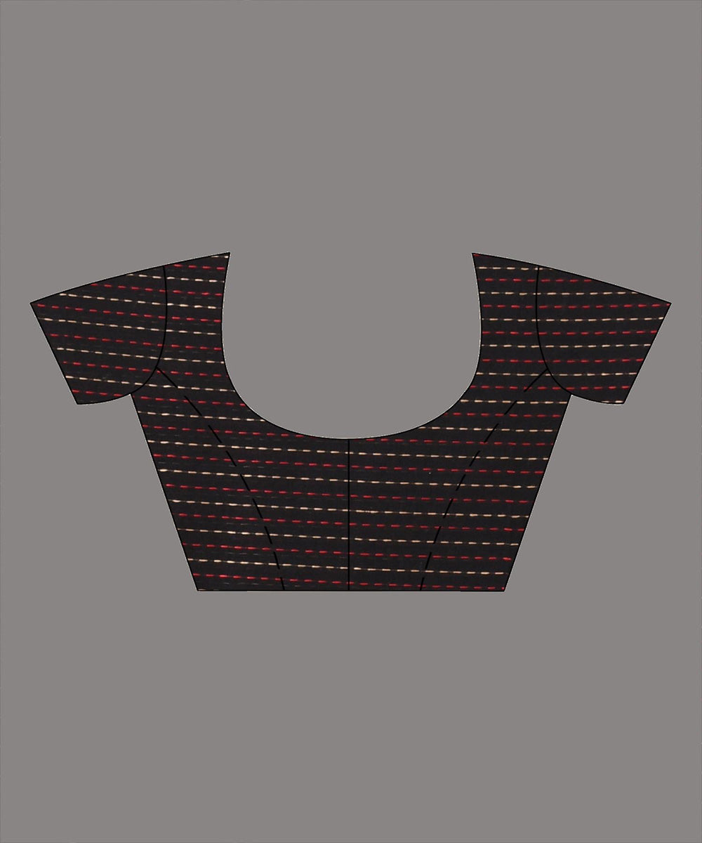 Black red handloom cotton bengal saree