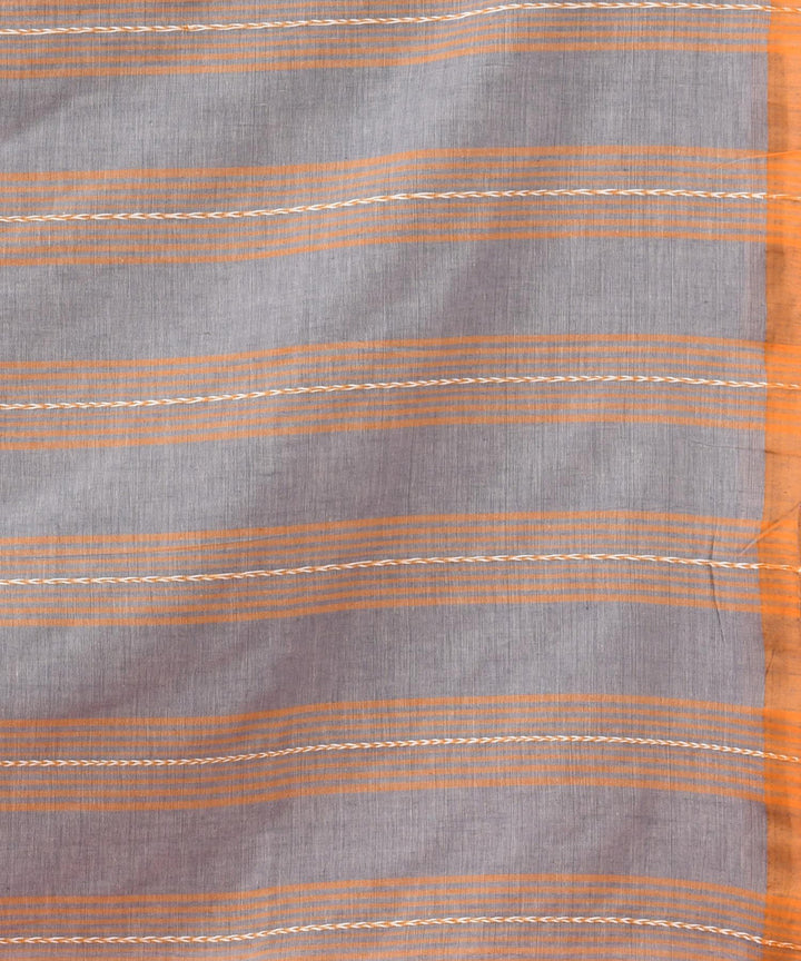 Silver grey bengal handloom cotton saree