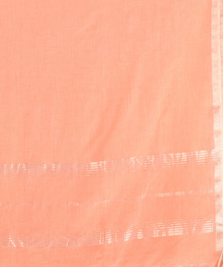 Light peach handloom bengal cotton saree