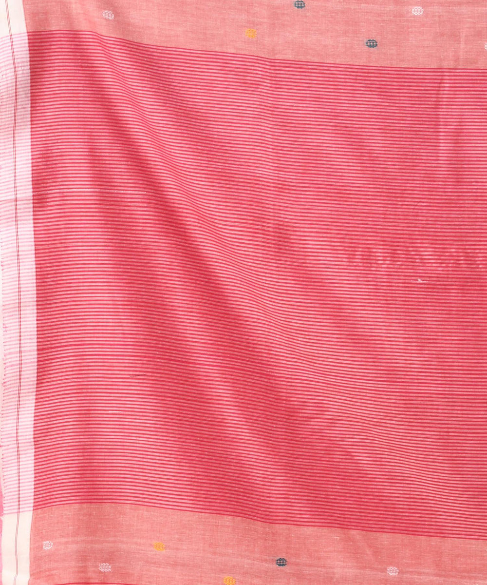 Rose pink handloom bengal cotton saree
