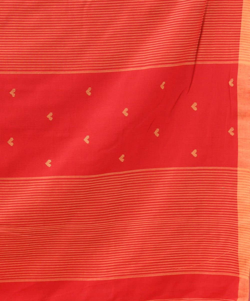 Red buti handloom bengal cotton saree