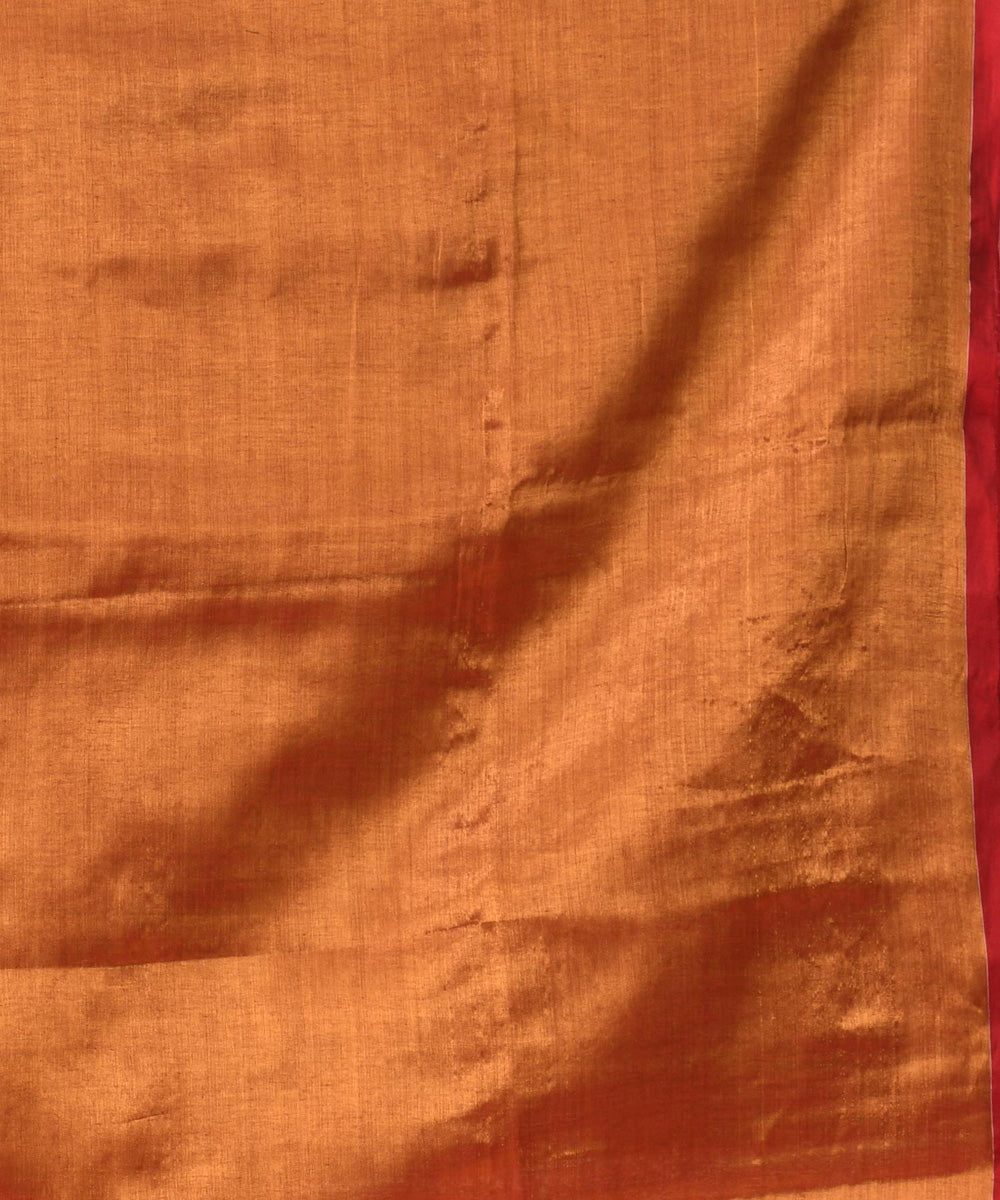 Rust handloom bengal cotton saree