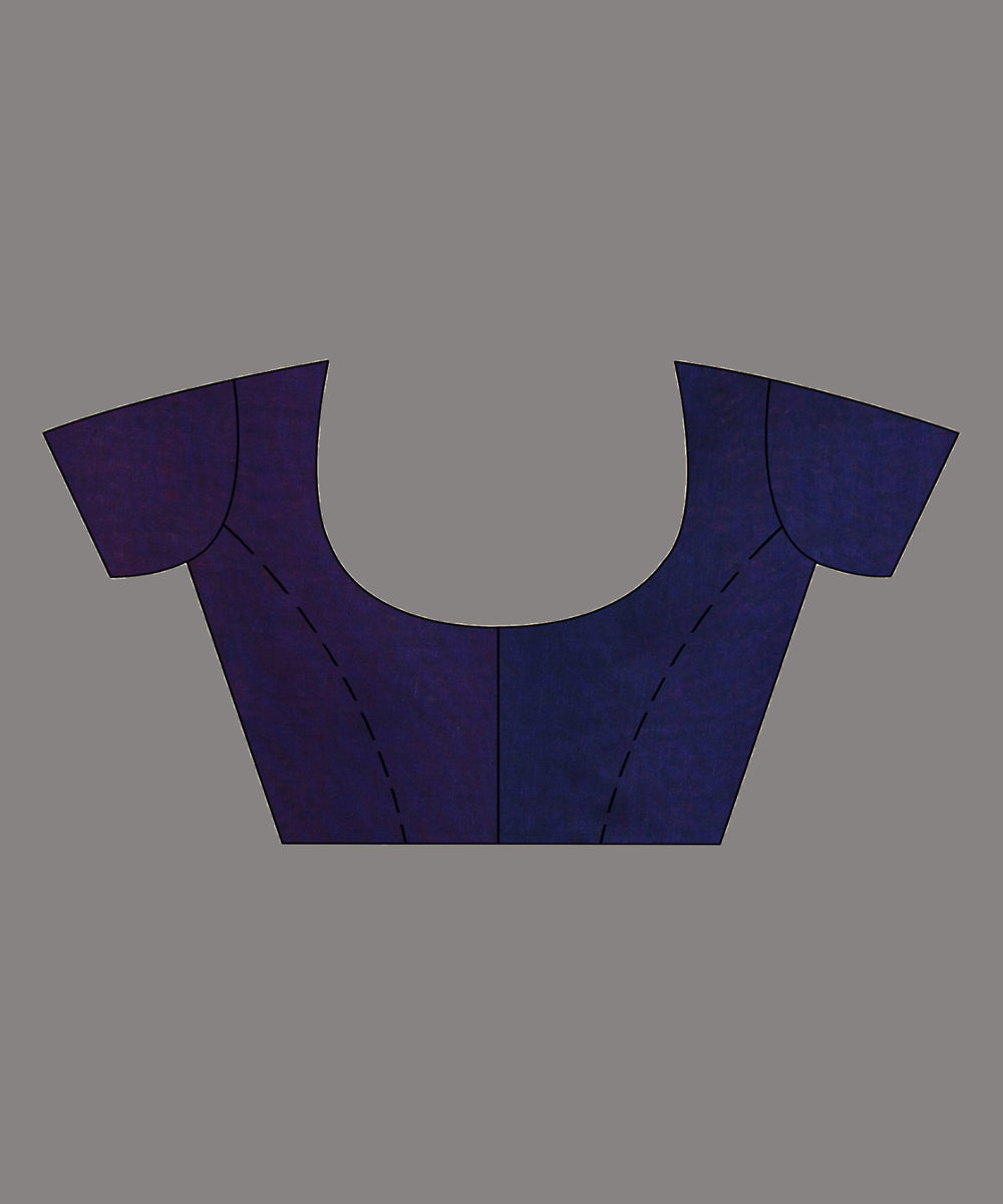 Maroon navy blue handloom bengal cotton saree