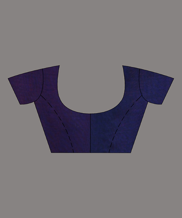 Maroon navy blue handloom bengal cotton saree